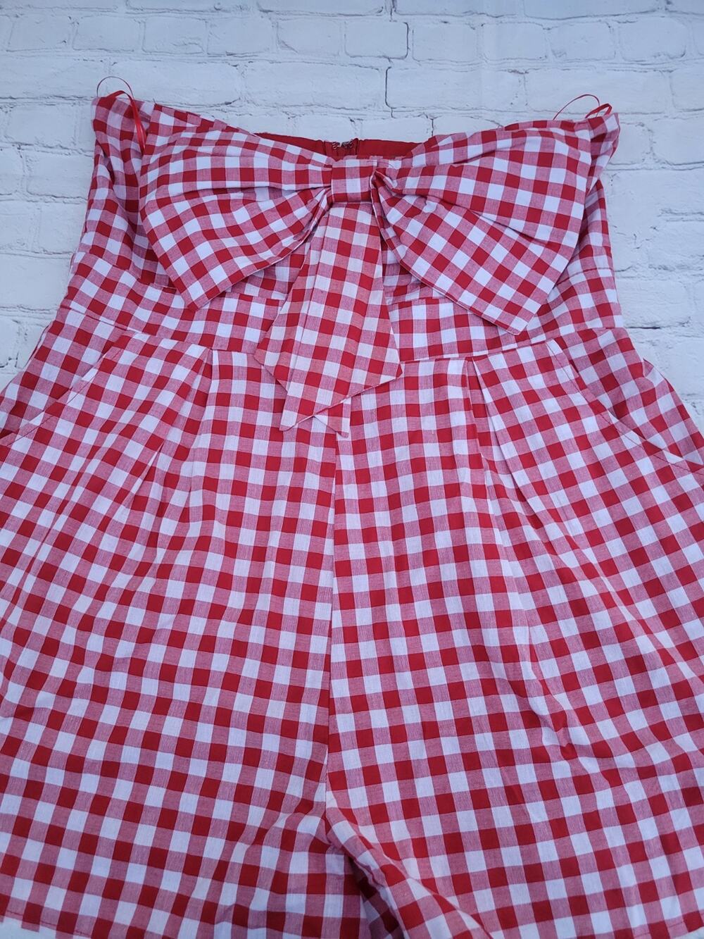 Francescas bambi bow rompers red & white size XL